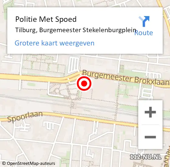 Locatie op kaart van de 112 melding: Politie Met Spoed Naar Tilburg, Burgemeester Stekelenburgplein op 5 februari 2024 12:05