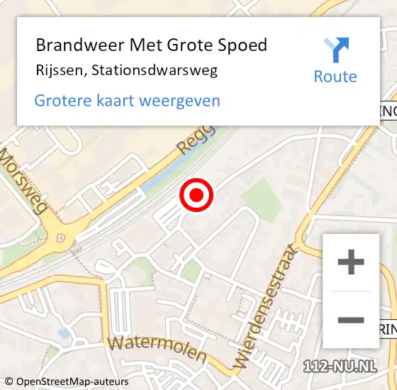 Locatie op kaart van de 112 melding: Brandweer Met Grote Spoed Naar Rijssen, Stationsdwarsweg op 5 februari 2024 12:19