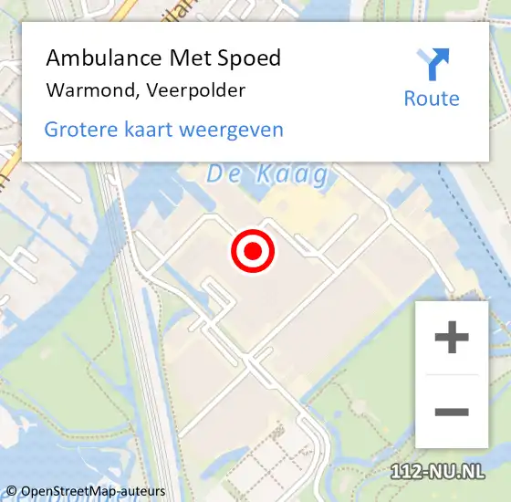Locatie op kaart van de 112 melding: Ambulance Met Spoed Naar Warmond, Veerpolder op 5 februari 2024 13:08