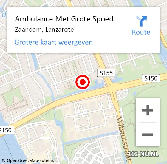 Locatie op kaart van de 112 melding: Ambulance Met Grote Spoed Naar Zaandam, Lanzarote op 24 september 2014 18:32