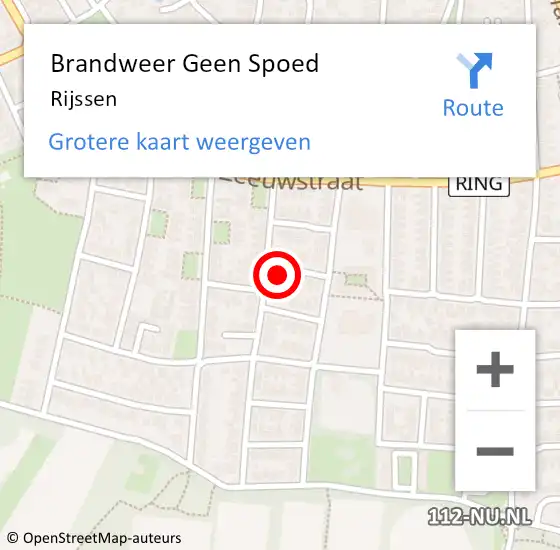 Locatie op kaart van de 112 melding: Brandweer Geen Spoed Naar Rijssen op 5 februari 2024 15:09