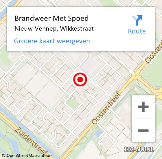 Locatie op kaart van de 112 melding: Brandweer Met Spoed Naar Nieuw-Vennep, Wikkestraat op 5 februari 2024 16:16