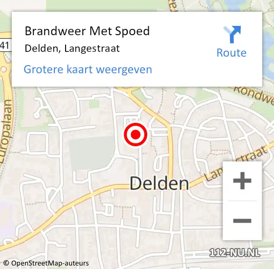 Locatie op kaart van de 112 melding: Brandweer Met Spoed Naar Delden, Langestraat op 5 februari 2024 16:49