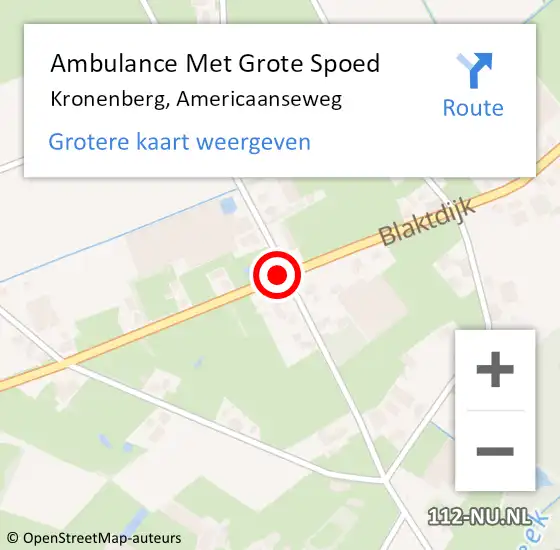 Locatie op kaart van de 112 melding: Ambulance Met Grote Spoed Naar Kronenberg, Americaanseweg op 24 september 2014 18:58