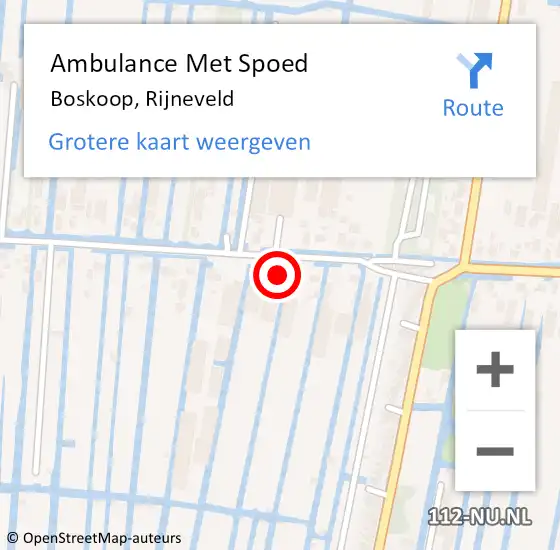 Locatie op kaart van de 112 melding: Ambulance Met Spoed Naar Boskoop, Rijneveld op 5 februari 2024 18:31