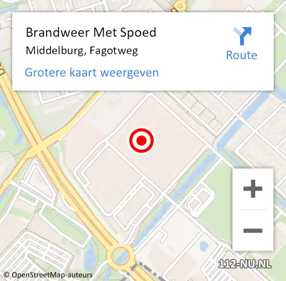 Locatie op kaart van de 112 melding: Brandweer Met Spoed Naar Middelburg, Fagotweg op 5 februari 2024 19:28