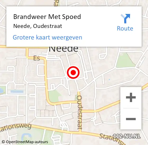 Locatie op kaart van de 112 melding: Brandweer Met Spoed Naar Neede, Oudestraat op 5 februari 2024 19:56