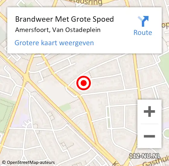 Locatie op kaart van de 112 melding: Brandweer Met Grote Spoed Naar Amersfoort, Van Ostadeplein op 5 februari 2024 20:38