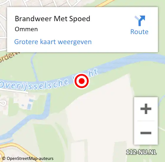 Locatie op kaart van de 112 melding: Brandweer Met Spoed Naar Ommen op 5 februari 2024 20:49