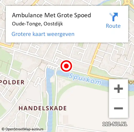 Locatie op kaart van de 112 melding: Ambulance Met Grote Spoed Naar Oude-Tonge, Oostdijk op 5 februari 2024 20:54