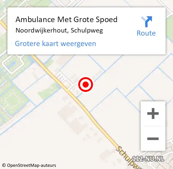 Locatie op kaart van de 112 melding: Ambulance Met Grote Spoed Naar Noordwijkerhout, Schulpweg op 5 februari 2024 22:15