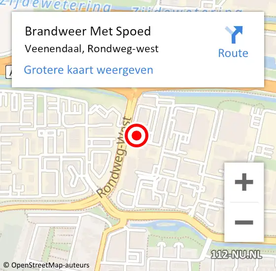 Locatie op kaart van de 112 melding: Brandweer Met Spoed Naar Veenendaal, Rondweg-west op 5 februari 2024 22:25