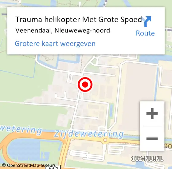 Locatie op kaart van de 112 melding: Trauma helikopter Met Grote Spoed Naar Veenendaal, Nieuweweg-noord op 5 februari 2024 22:29