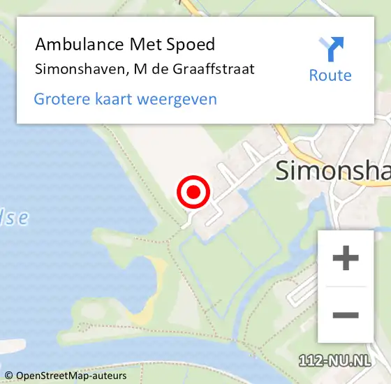 Locatie op kaart van de 112 melding: Ambulance Met Spoed Naar Simonshaven, M de Graaffstraat op 5 februari 2024 22:35