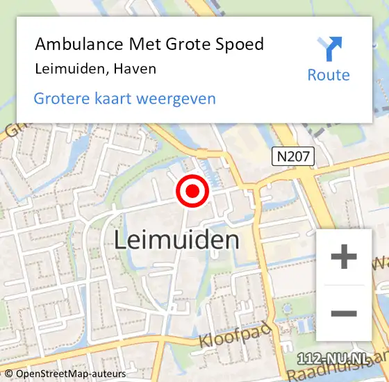 Locatie op kaart van de 112 melding: Ambulance Met Grote Spoed Naar Leimuiden, Haven op 5 februari 2024 22:46