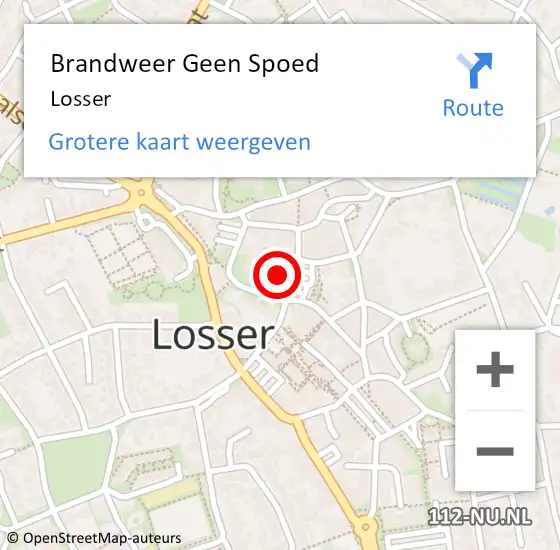 Locatie op kaart van de 112 melding: Brandweer Geen Spoed Naar Losser op 5 februari 2024 23:06