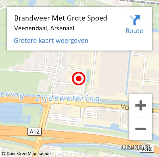 Locatie op kaart van de 112 melding: Brandweer Met Grote Spoed Naar Veenendaal, Arsenaal op 6 februari 2024 00:07