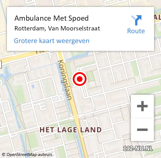 Locatie op kaart van de 112 melding: Ambulance Met Spoed Naar Rotterdam, Van Moorselstraat op 6 februari 2024 00:27