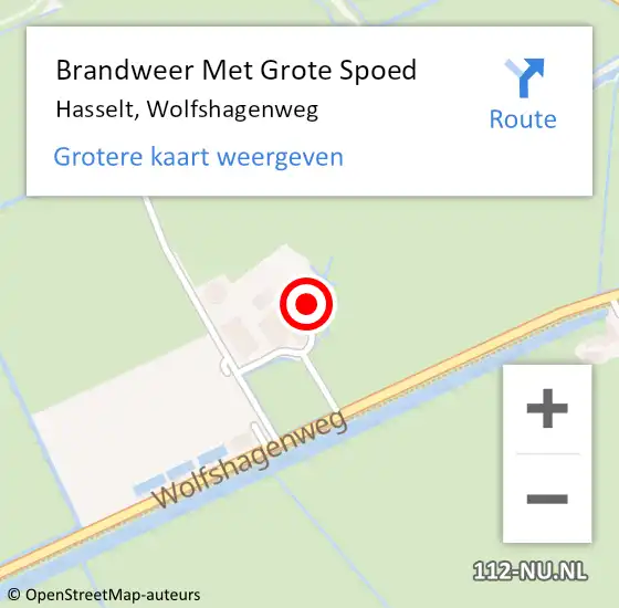 Locatie op kaart van de 112 melding: Brandweer Met Grote Spoed Naar Hasselt, Wolfshagenweg op 6 februari 2024 01:06