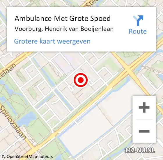 Locatie op kaart van de 112 melding: Ambulance Met Grote Spoed Naar Voorburg, Hendrik van Boeijenlaan op 6 februari 2024 01:19