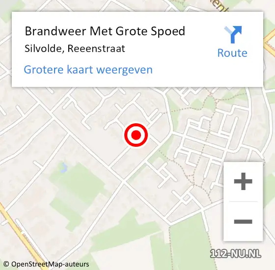 Locatie op kaart van de 112 melding: Brandweer Met Grote Spoed Naar Silvolde, Reeenstraat op 24 september 2014 20:00