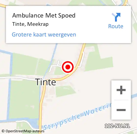 Locatie op kaart van de 112 melding: Ambulance Met Spoed Naar Tinte, Meekrap op 6 februari 2024 05:19