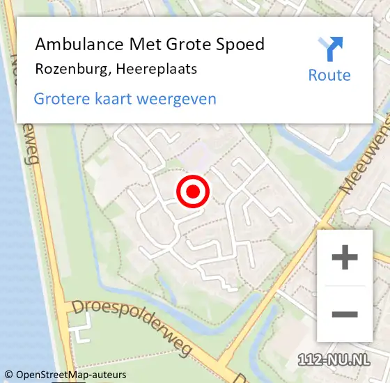 Locatie op kaart van de 112 melding: Ambulance Met Grote Spoed Naar Rozenburg, Heereplaats op 6 februari 2024 05:24