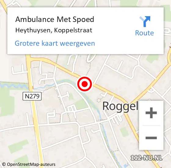 Locatie op kaart van de 112 melding: Ambulance Met Spoed Naar Heythuysen, Koppelstraat op 6 februari 2024 08:01