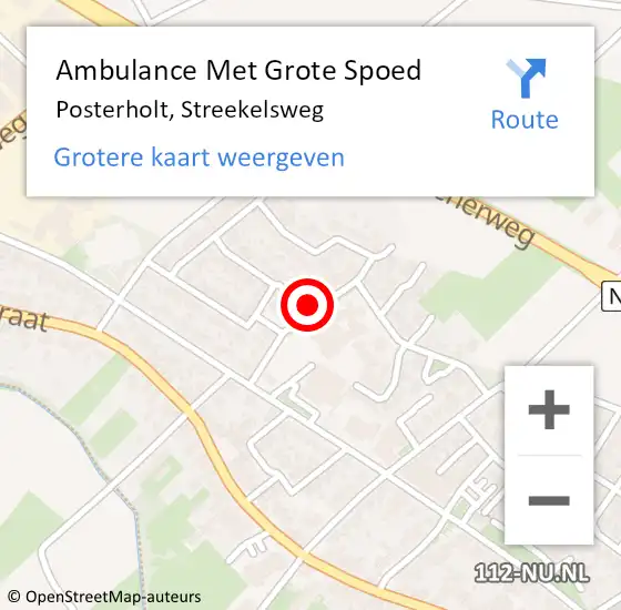 Locatie op kaart van de 112 melding: Ambulance Met Grote Spoed Naar Posterholt, Streekelsweg op 6 februari 2024 08:32
