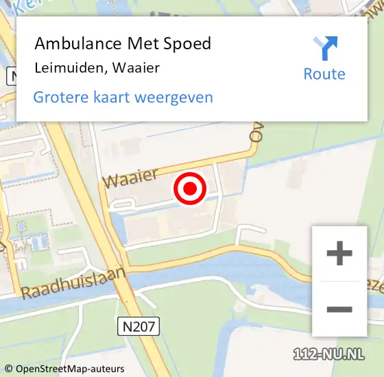 Locatie op kaart van de 112 melding: Ambulance Met Spoed Naar Leimuiden, Waaier op 6 februari 2024 08:39