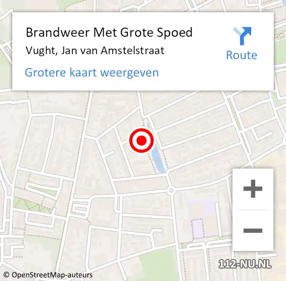 Locatie op kaart van de 112 melding: Brandweer Met Grote Spoed Naar Vught, Jan van Amstelstraat op 6 februari 2024 08:50