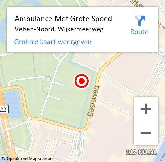 Locatie op kaart van de 112 melding: Ambulance Met Grote Spoed Naar Velsen-Noord, Wijkermeerweg op 6 februari 2024 08:52