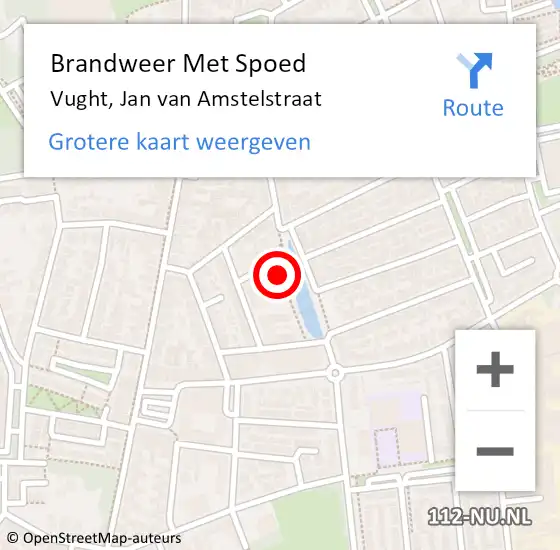 Locatie op kaart van de 112 melding: Brandweer Met Spoed Naar Vught, Jan van Amstelstraat op 6 februari 2024 08:54