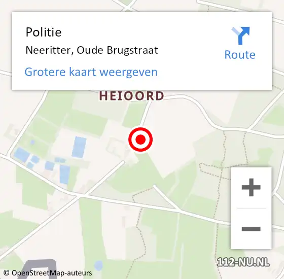 Locatie op kaart van de 112 melding: Politie Neeritter, Oude Brugstraat op 6 februari 2024 09:22