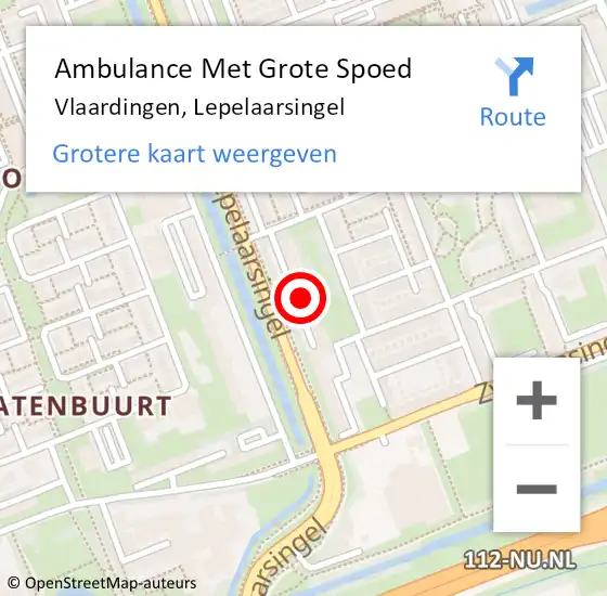 Locatie op kaart van de 112 melding: Ambulance Met Grote Spoed Naar Vlaardingen, Lepelaarsingel op 6 februari 2024 09:52