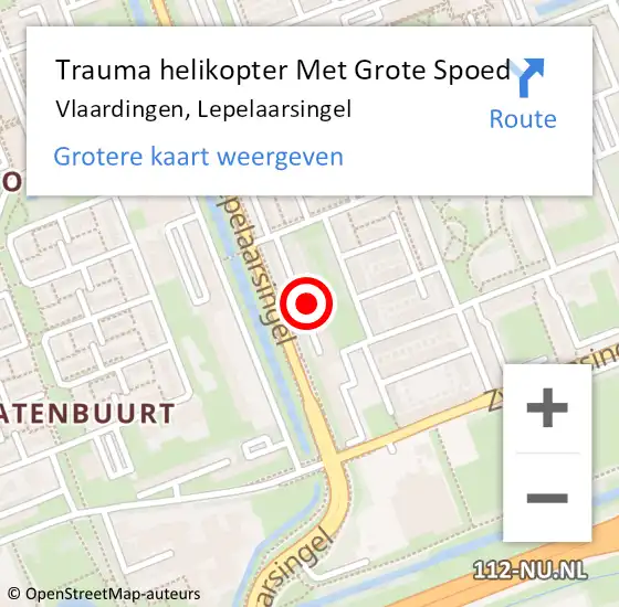 Locatie op kaart van de 112 melding: Trauma helikopter Met Grote Spoed Naar Vlaardingen, Lepelaarsingel op 6 februari 2024 09:52