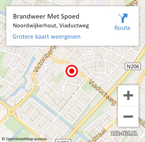 Locatie op kaart van de 112 melding: Brandweer Met Spoed Naar Noordwijkerhout, Viaductweg op 6 februari 2024 10:06