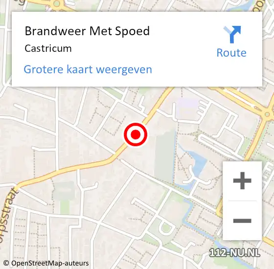 Locatie op kaart van de 112 melding: Brandweer Met Spoed Naar Castricum op 6 februari 2024 11:44