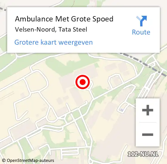 Locatie op kaart van de 112 melding: Ambulance Met Grote Spoed Naar Velsen-Noord, Tata Steel op 6 februari 2024 12:33