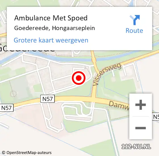 Locatie op kaart van de 112 melding: Ambulance Met Spoed Naar Goedereede, Hongaarseplein op 6 februari 2024 12:49