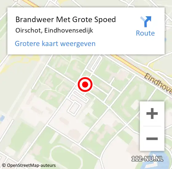 Locatie op kaart van de 112 melding: Brandweer Met Grote Spoed Naar Oirschot, Eindhovensedijk op 6 februari 2024 13:15