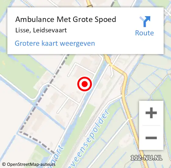 Locatie op kaart van de 112 melding: Ambulance Met Grote Spoed Naar Lisse, Leidsevaart op 6 februari 2024 13:28