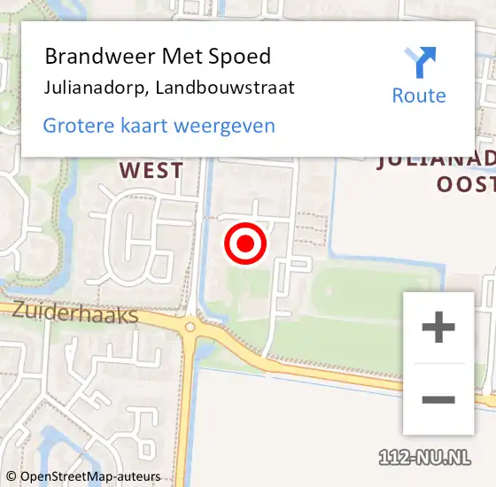 Locatie op kaart van de 112 melding: Brandweer Met Spoed Naar Julianadorp, Landbouwstraat op 6 februari 2024 13:34