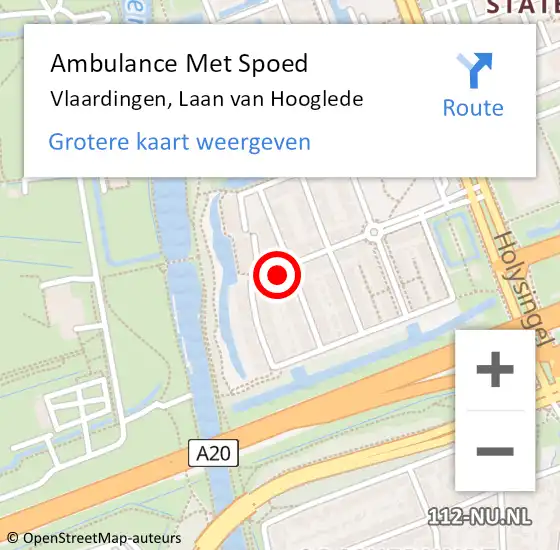 Locatie op kaart van de 112 melding: Ambulance Met Spoed Naar Vlaardingen, Laan van Hooglede op 6 februari 2024 14:39