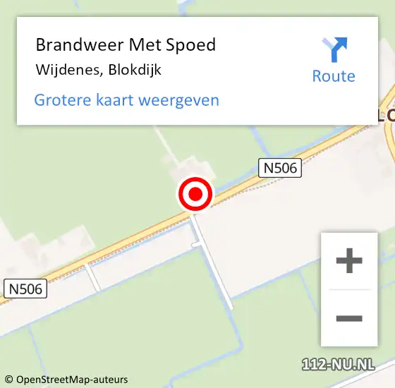 Locatie op kaart van de 112 melding: Brandweer Met Spoed Naar Wijdenes, Blokdijk op 24 september 2014 21:31