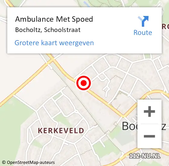 Locatie op kaart van de 112 melding: Ambulance Met Spoed Naar Bocholtz, Schoolstraat op 24 september 2014 21:40