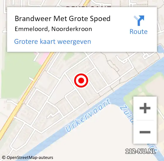 Locatie op kaart van de 112 melding: Brandweer Met Grote Spoed Naar Emmeloord, Noorderkroon op 6 februari 2024 16:38