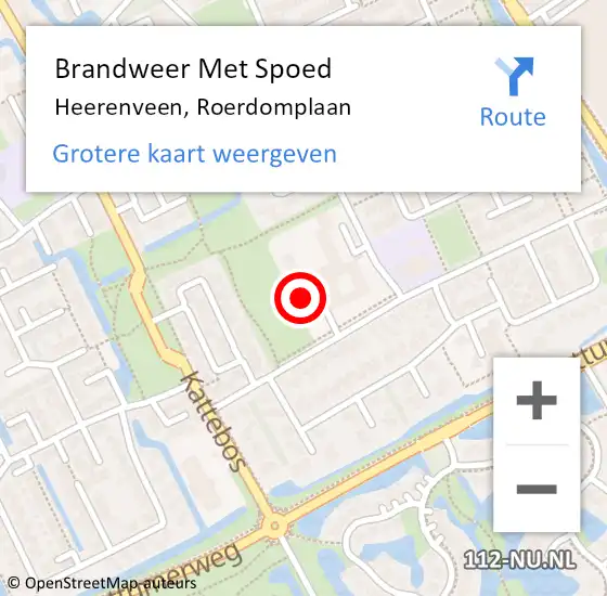 Locatie op kaart van de 112 melding: Brandweer Met Spoed Naar Heerenveen, Roerdomplaan op 6 februari 2024 16:50