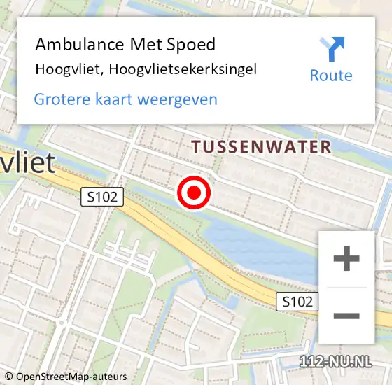 Locatie op kaart van de 112 melding: Ambulance Met Spoed Naar Hoogvliet, Hoogvlietsekerksingel op 6 februari 2024 17:50