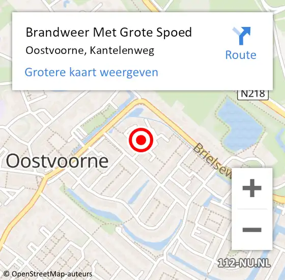 Locatie op kaart van de 112 melding: Brandweer Met Grote Spoed Naar Oostvoorne, Kantelenweg op 6 februari 2024 17:56